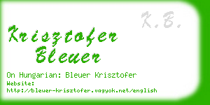 krisztofer bleuer business card